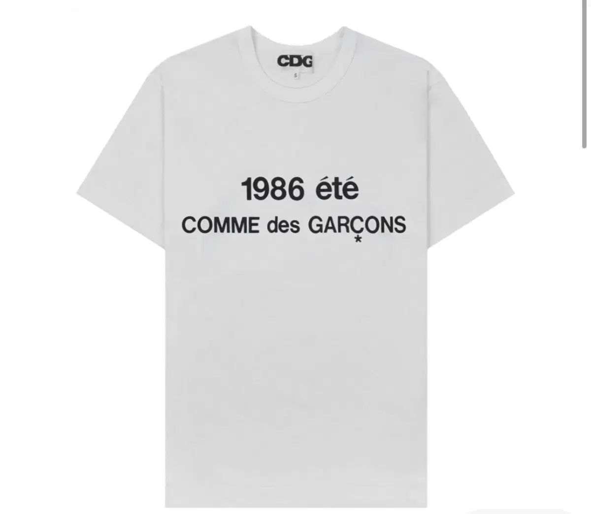 CDG 1986 コットン 半袖Tシャツ 白、ブラック M