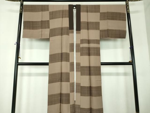 平和屋着物●男性　長襦袢　袷　市松格子　正絹　逸品　未使用　DABF7774ps