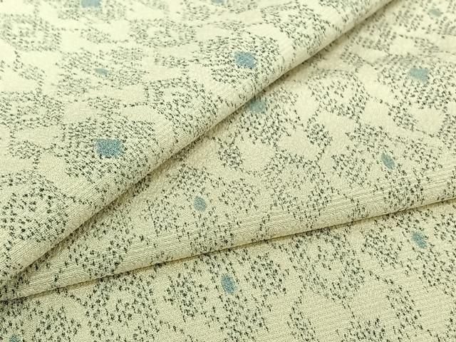 平和屋着物▽本塩沢　単衣　幾何学文様　正絹　逸品　AABJ0219jh