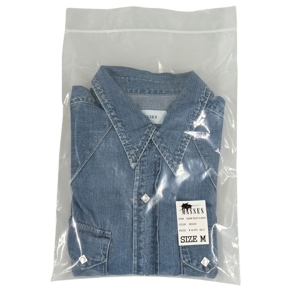 MASSES マシス DENIM SHIRT H.WASH デニムシャツ 長袖 インディゴ