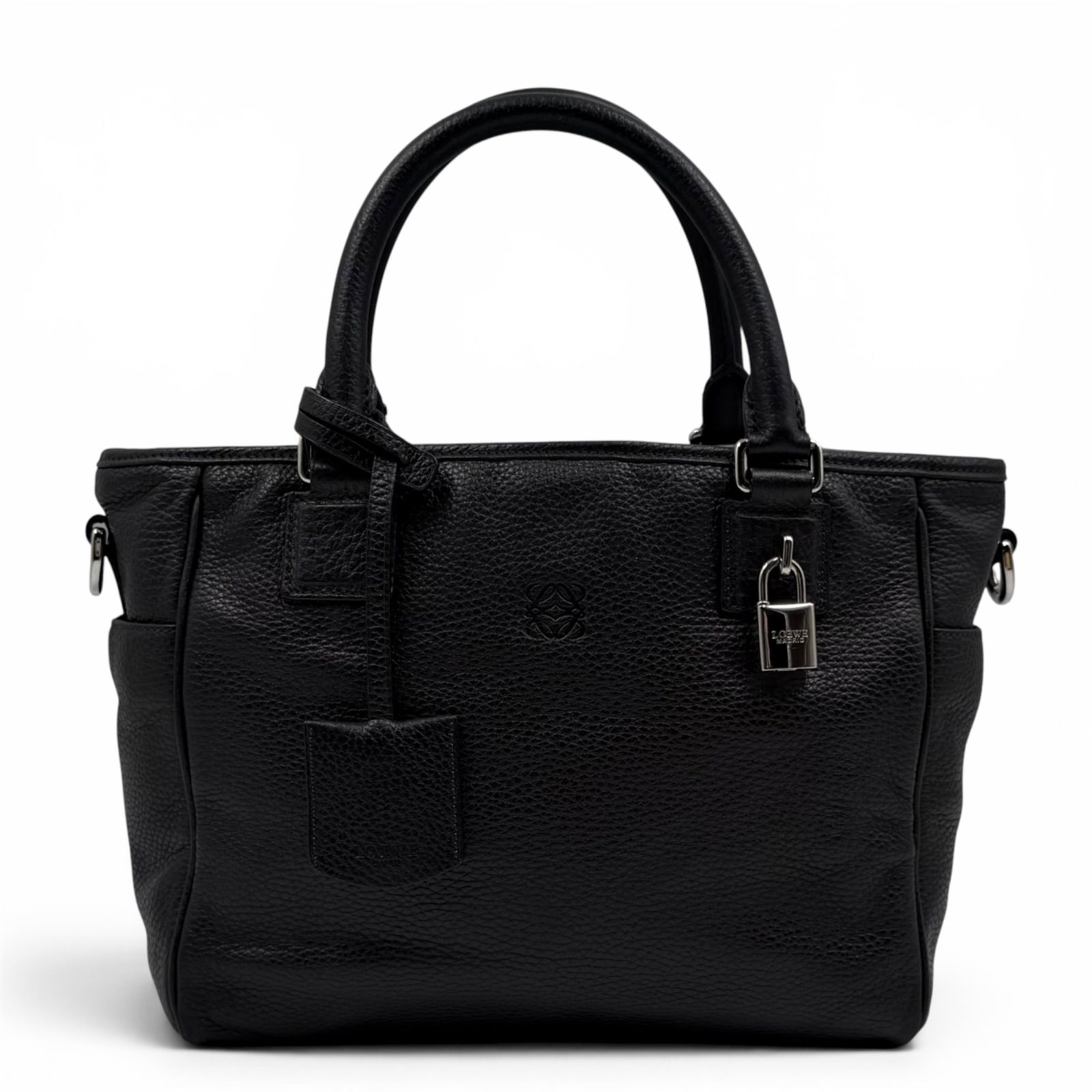 LOEWE ロエベ ハンドバッグ フスタ アナグラム南京錠 鍵付き ブラック 