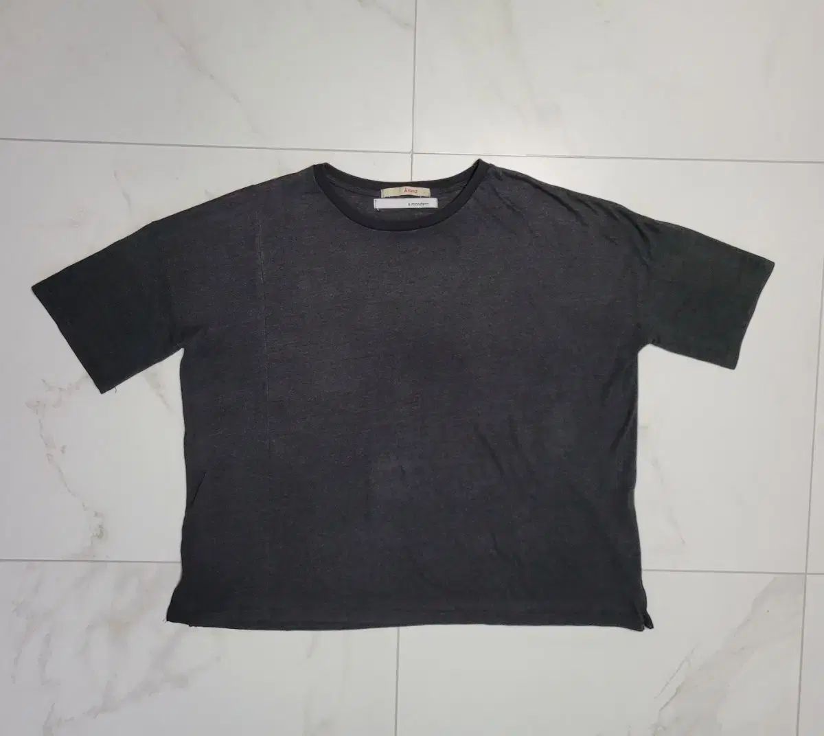 A MONDS オーバーサイズ 半袖Tシャツ (Free) ヘビーチャコール