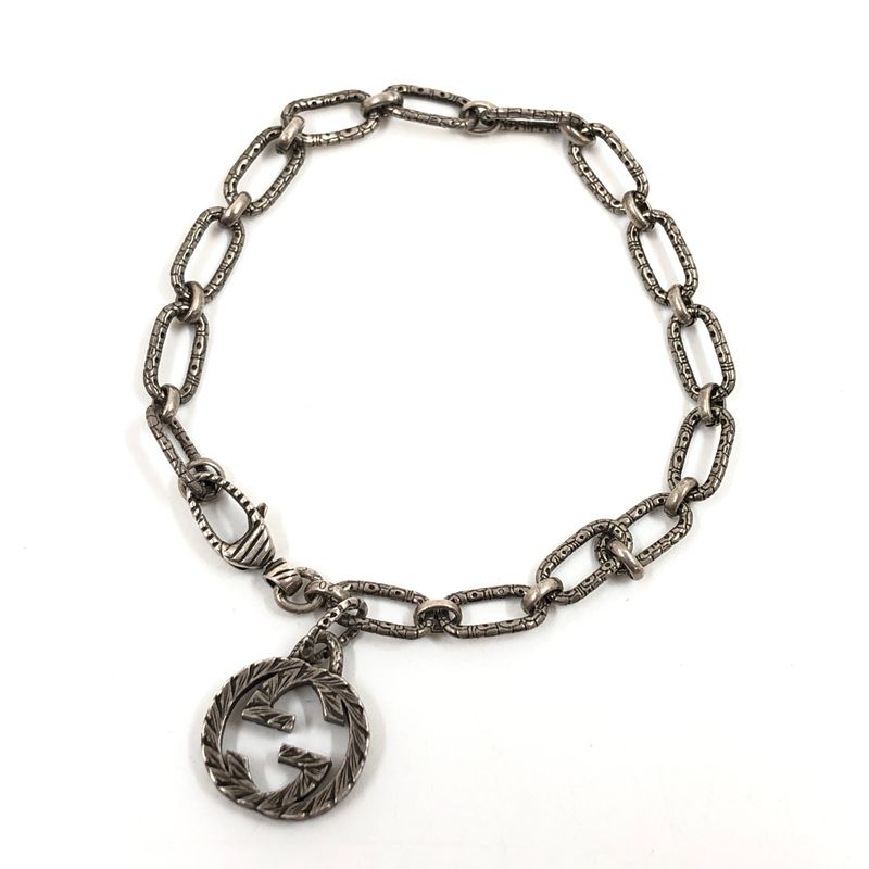 中古品】GUCCI グッチ INTERLOCKING G LOGO BRACELET AG925 4217G 8402