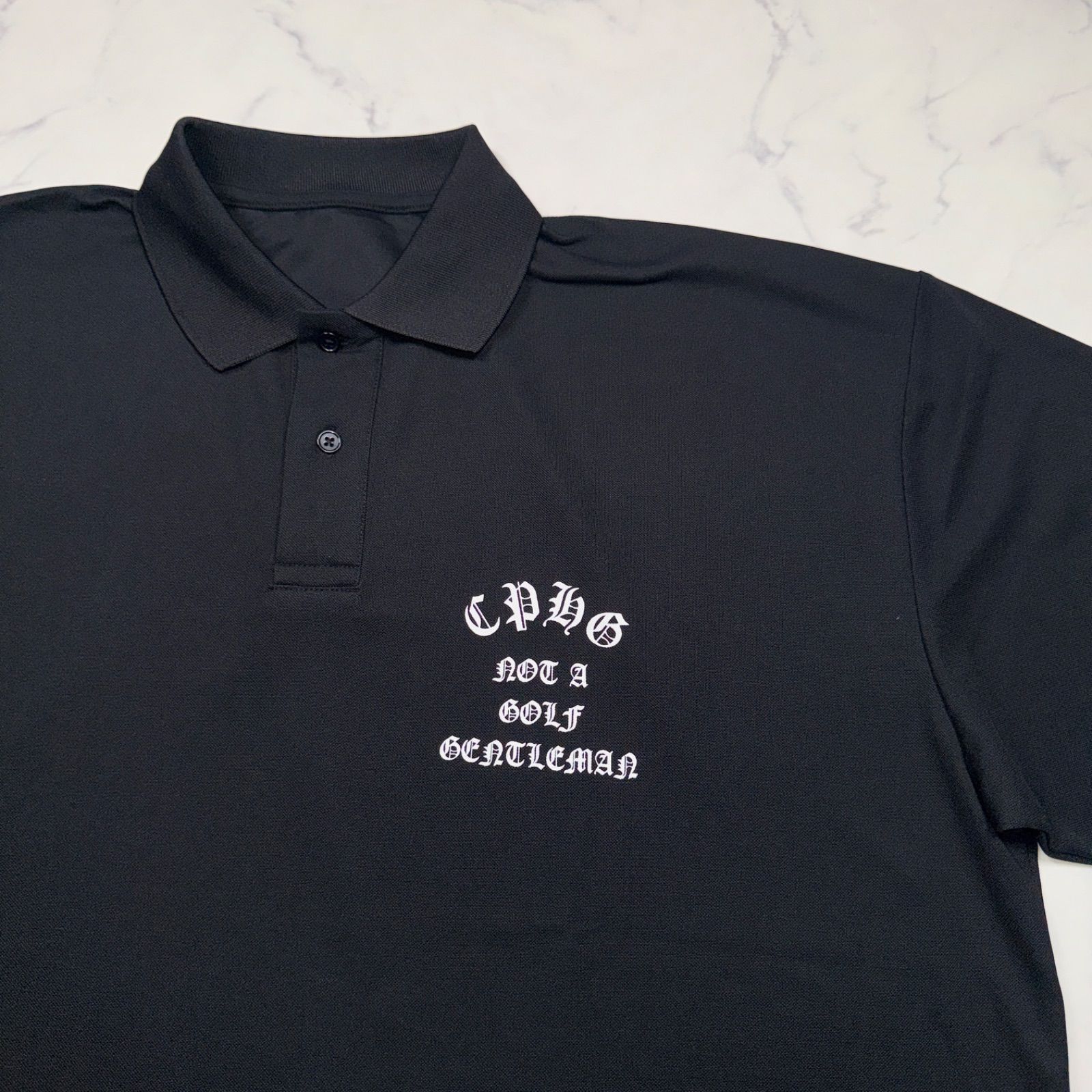 美品 Captains Helm Golf Cph/Golf 半袖 ゴルフポロシャツ ブラック XL