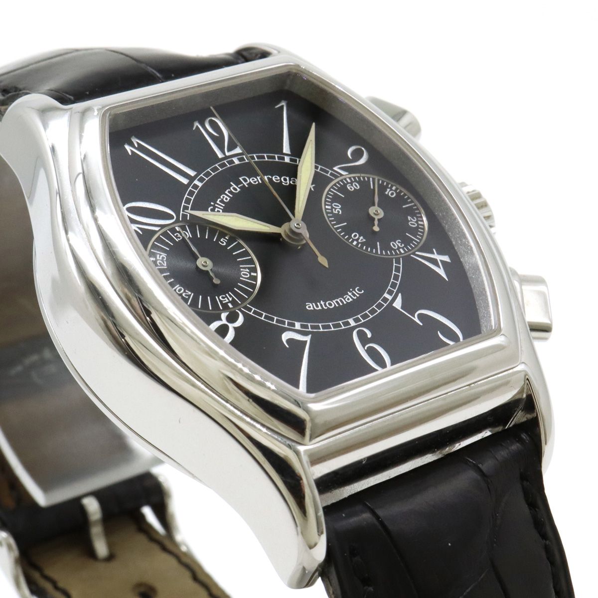GIRARD-PERREGAUX ジラール ペルゴ リシュビル クロノグラフ ブラック文字盤 SS メンズ AT オートマ 腕時計 27500.0.11　6156 GIRARD-PERREGAUX ジラール ペルゴ リシュビル クロノグラフ ブラック