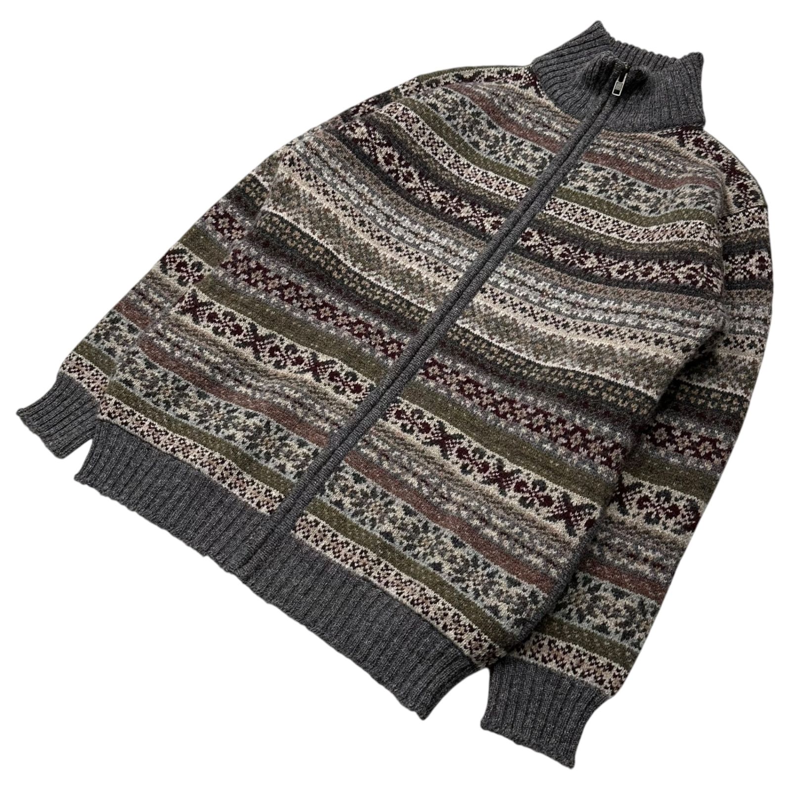jamieson's(ジャミーソンズ) 90's~00's Nordic pattern full-zip knit
