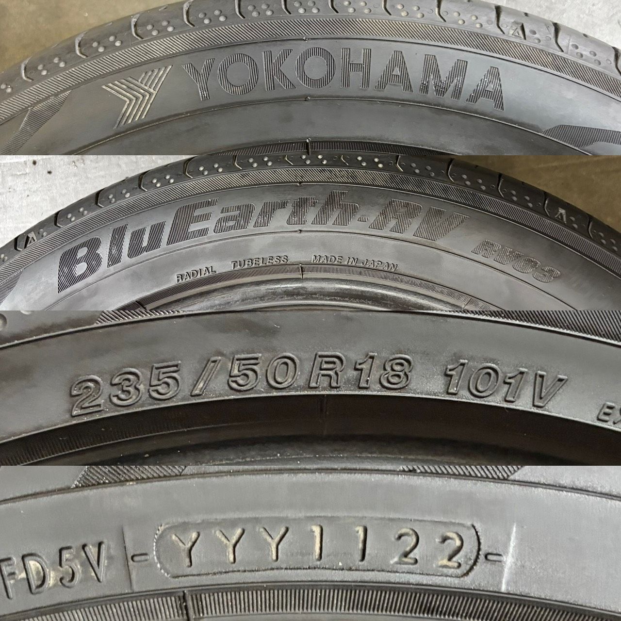 2022年製 約7.5～7.8分山 ヨコハマ YOKOHAMA ブルーアース BluEarth 