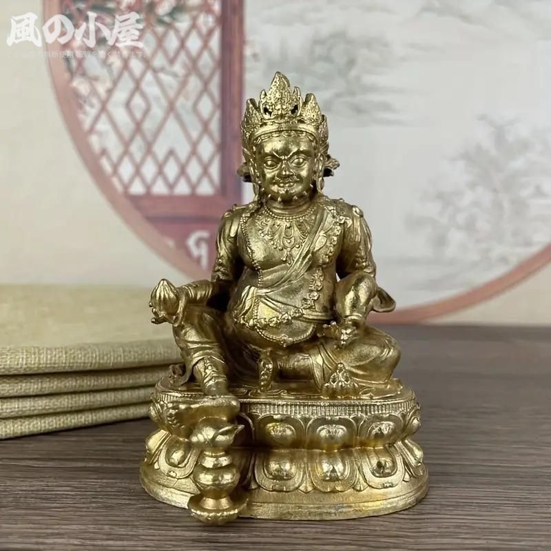 [수량 한정] 티베트 밀교 불상 불상 오브제, 행운의 신, 구로자이진, 동제품, 금, 금, 동제품, 중공 세공 세공, 미술품, 운, 운수 개선, 인테리어 소품, 거실 입구, 침실
