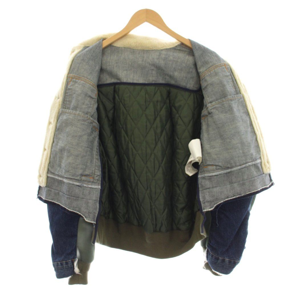 サカイ sacai デニムジャケット 異素材 ボアドッキング MA-1 Gジャン 1