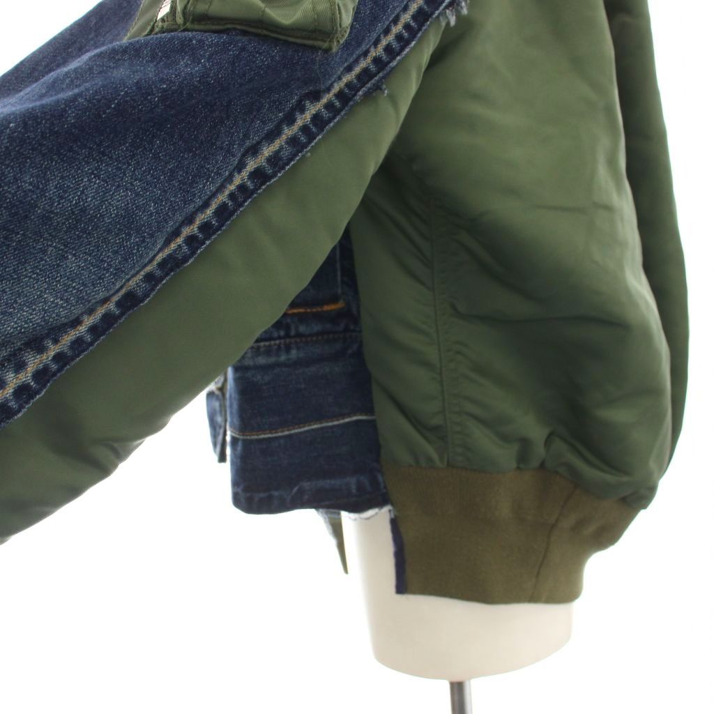 サカイ sacai デニムジャケット 異素材 ボアドッキング MA-1 Gジャン 1