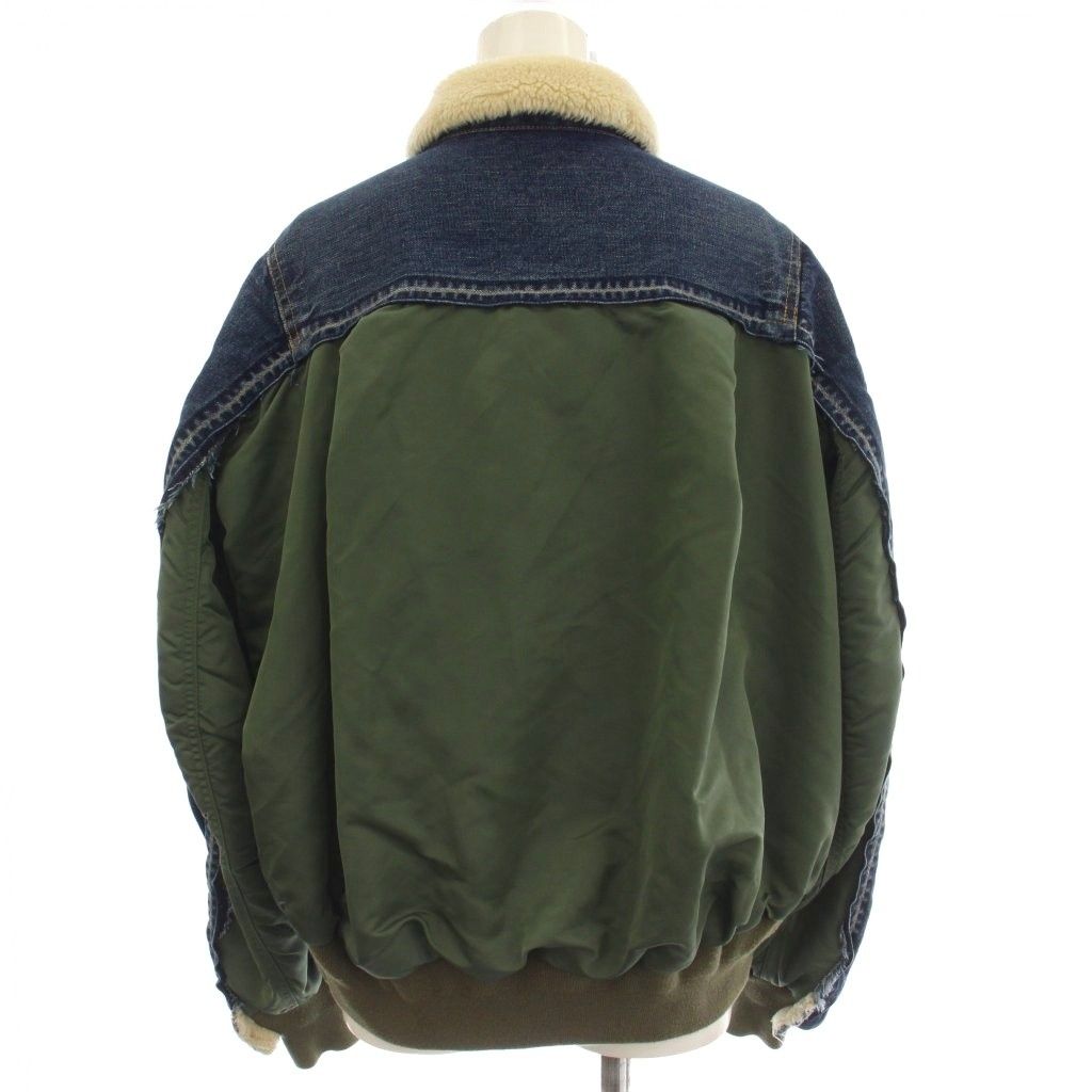 サカイ sacai デニムジャケット 異素材 ボアドッキング MA-1 Gジャン 1