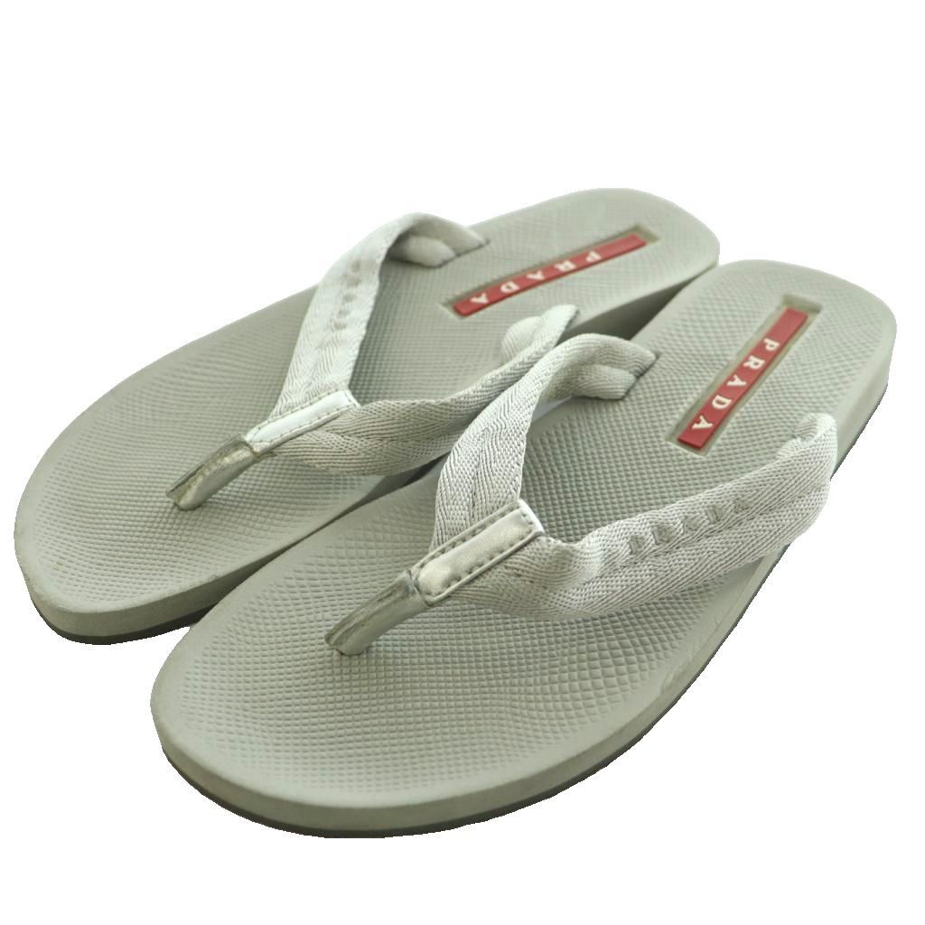 Prada PRADA Sports Beach Sandals Strap Logo 35 Gray/SS ■OS