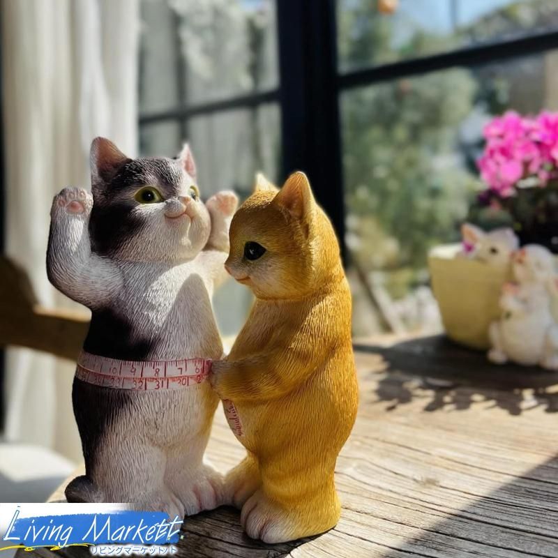 屋外 防水 猫 ガーデニング 置物 ガーデンオーナメント オブジェ インテリア雑貨 かわいい 誕生日 プレゼント B アウトドア 動物 CZW713P1142