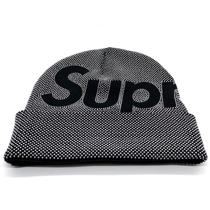 SUPREME シュプリーム 25AW Studded Knockout Big Logo Beanie スタッズ ノックアウト ビッグロゴ ビーニー ニット帽 キャップ シルバー ブラック