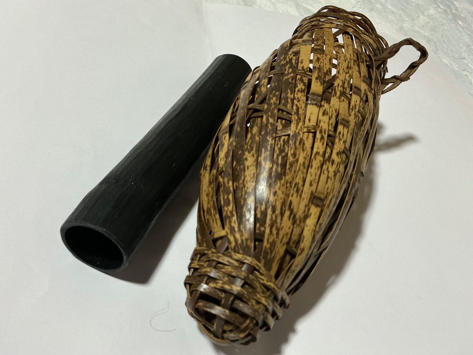 茶道具掛け花入みのむし 籠かご 花入 虎竹 竹落とし - メルカリ