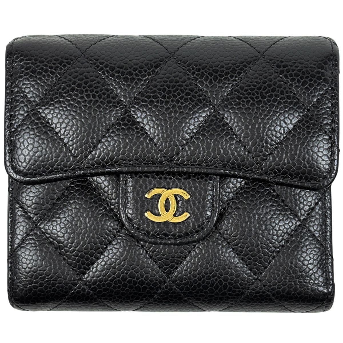 シャネル CHANEL ココマーク 三つ折り財布 CC マトラッセ 三つ折り財布