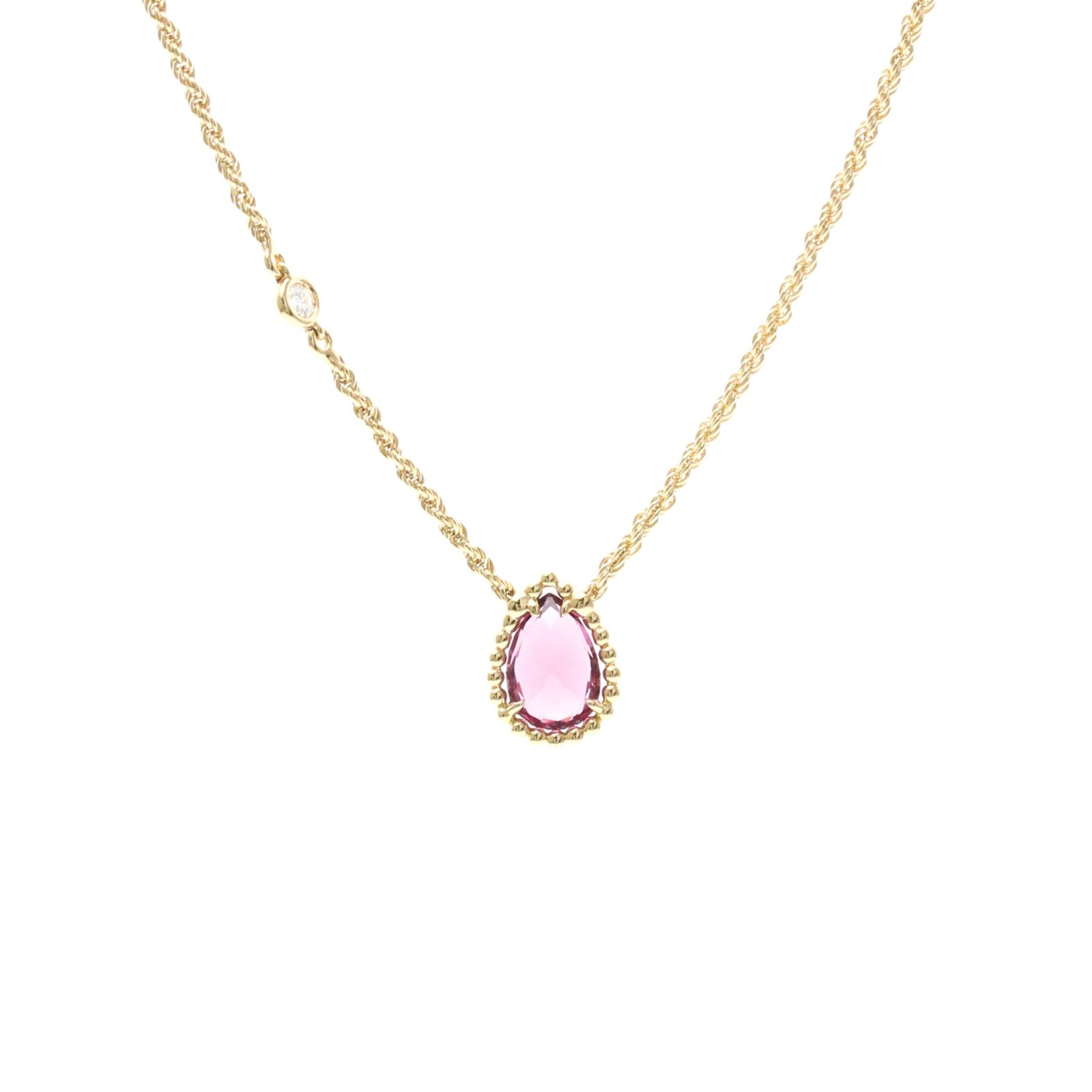 ブシュロン(Boucheron) K18ピンクゴールド(K18PG) ダイヤモンド,ガーネット メンズ,レディース ファッション ペンダントネックレス (ピンクゴールド(PG)) セルパンボエム ペンダント エクストラスモール JPN00629