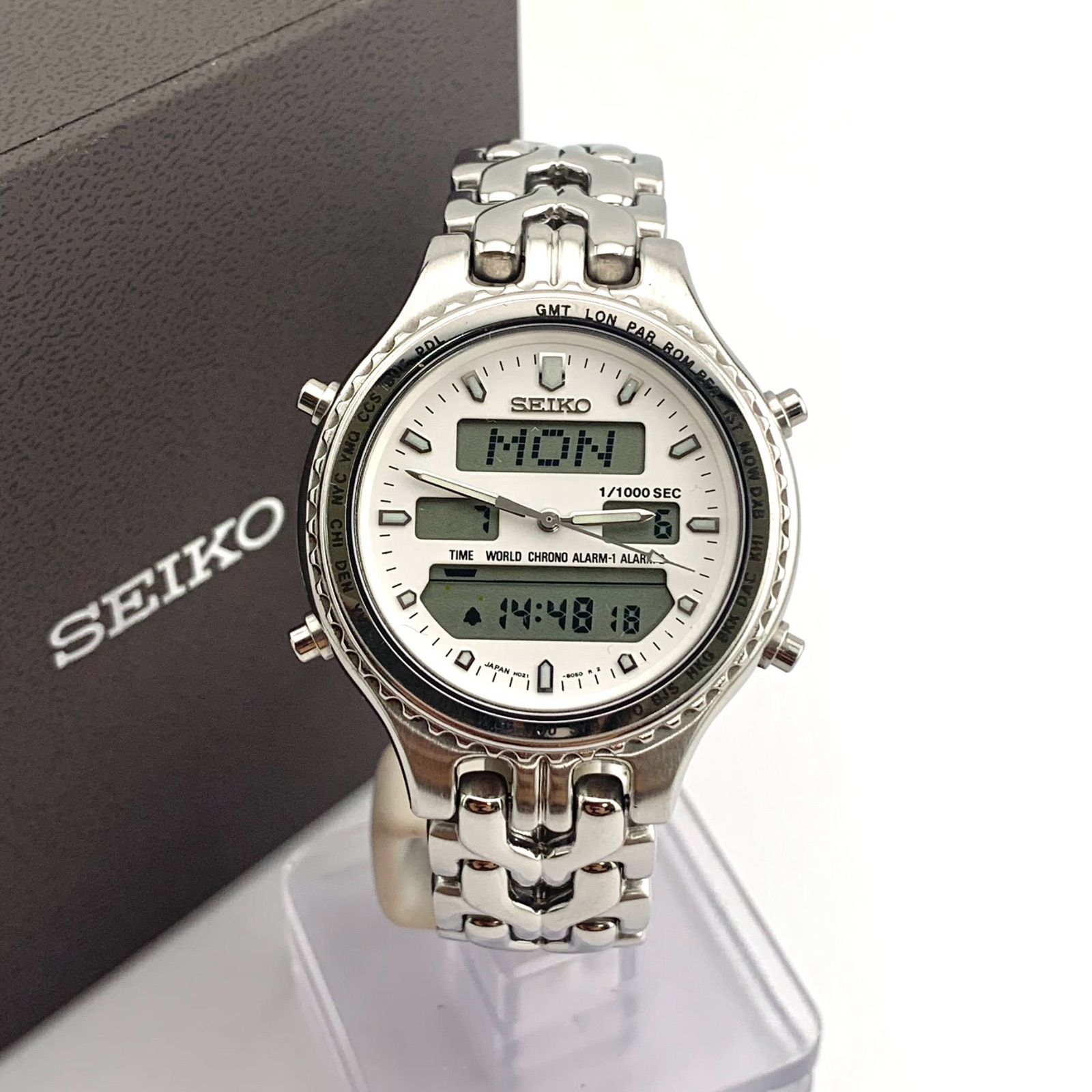 SEIKO H021-8050 World Time Chronograph セイコー ワールドタイム