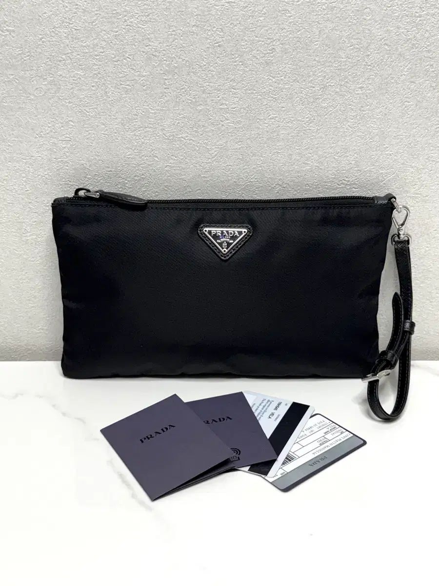 (内蔵チップ/A+) PRADA プラダ リナイロン ストラップ クラッチバッグ
