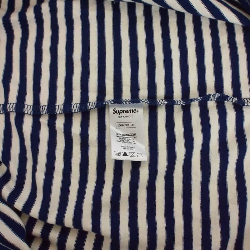 シュプリーム SUPREME 15AW Striped Logo L/S Top ストライプ ロゴ
