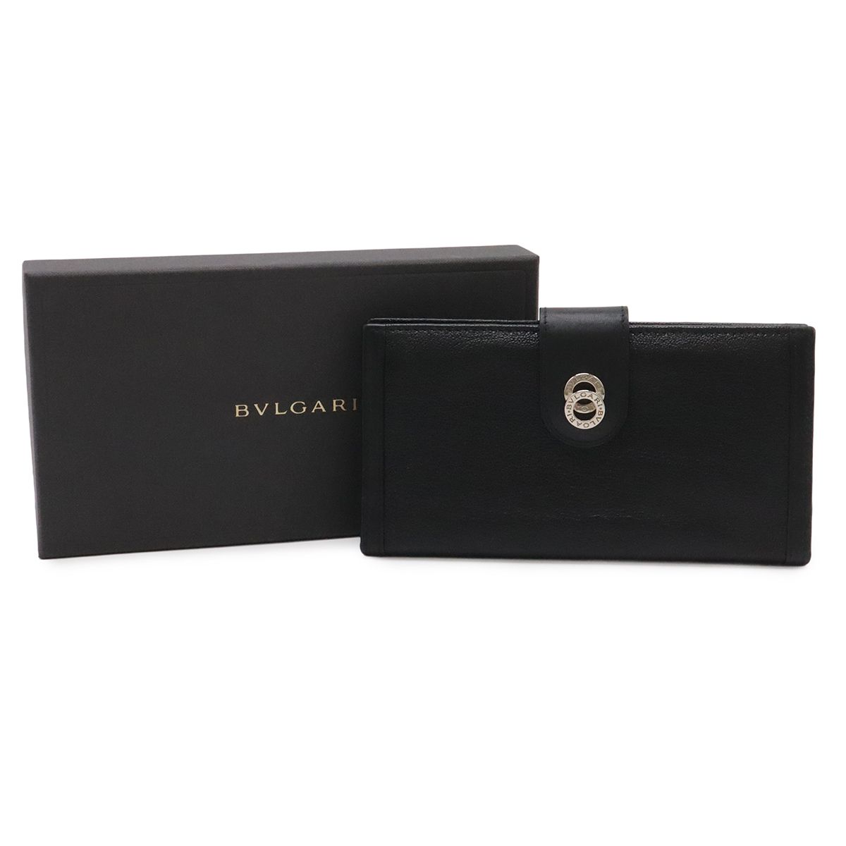 BVLGARI ブルガリ ドッピオトンド 二つ折り財布 ブラック レザー BVLGARI ブルガリ ドッピオトンド 2つ折長財布 二つ折り長財布 レザー