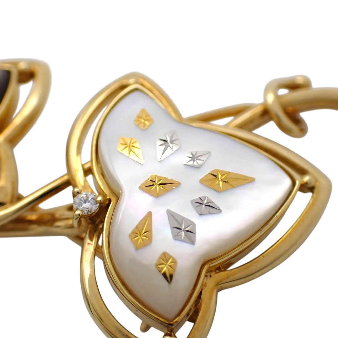 ミキモト ピクウェ シェル ダイヤ 0.03ct ブローチ K18 5176 - メルカリ
