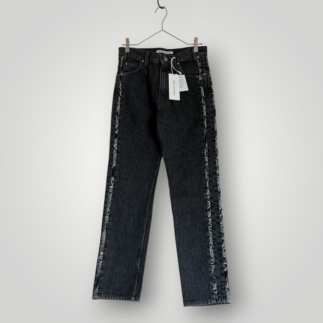 【タグ付き】 チルドレンオブザディスコーダンス　Children of the discordance LINE DENIM PANTS TAPERED SLIM　ブラックデニム