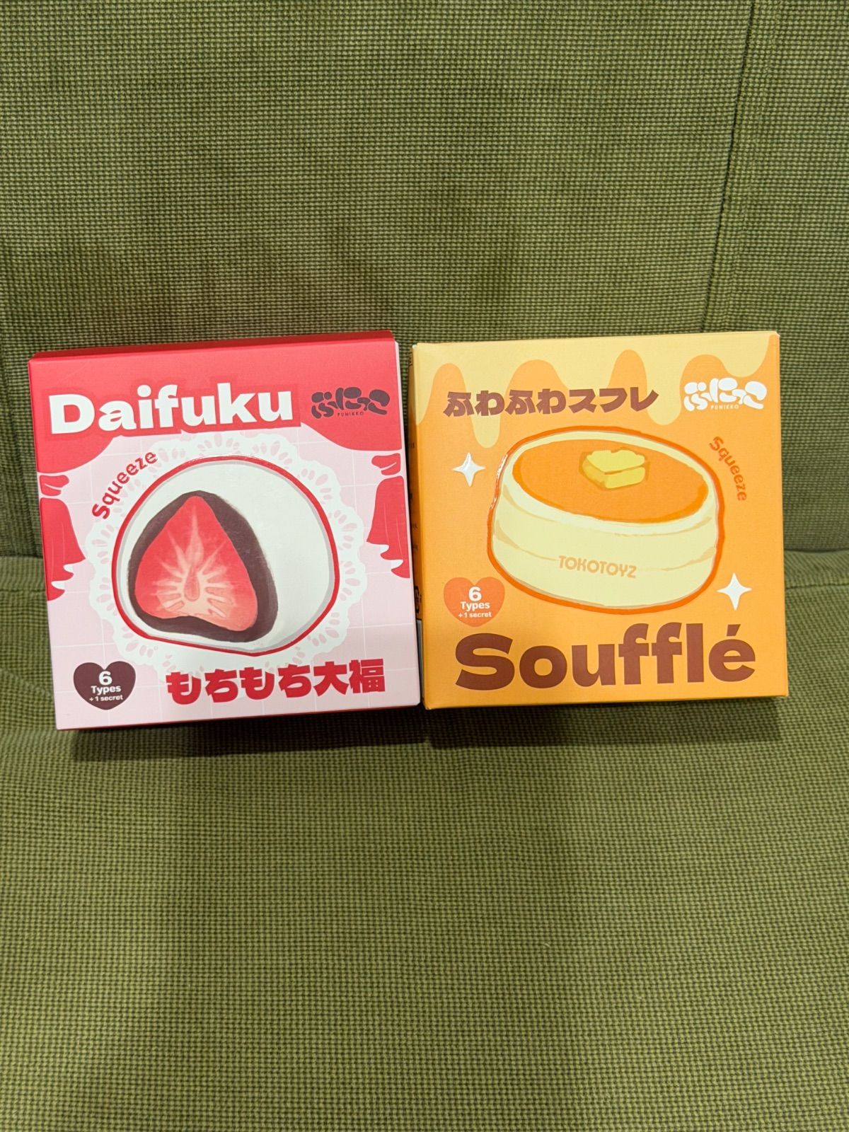 ぷにっこTOKOTOYZ PUNIKKO スクイーズ もちもち大福・ふわふわスフレ 2