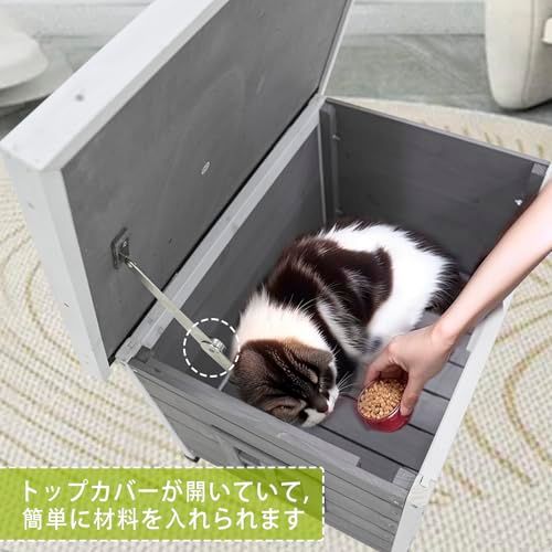 ◆超メルカリ市価格◆ハンドメイド木製無垢材ペットハウス犬 猫屋根開閉ヴィンテージ 木製 ペットハウス 犬 兎 猫 小動物 小屋 犬舎 屋外 室内 高床式 湿気