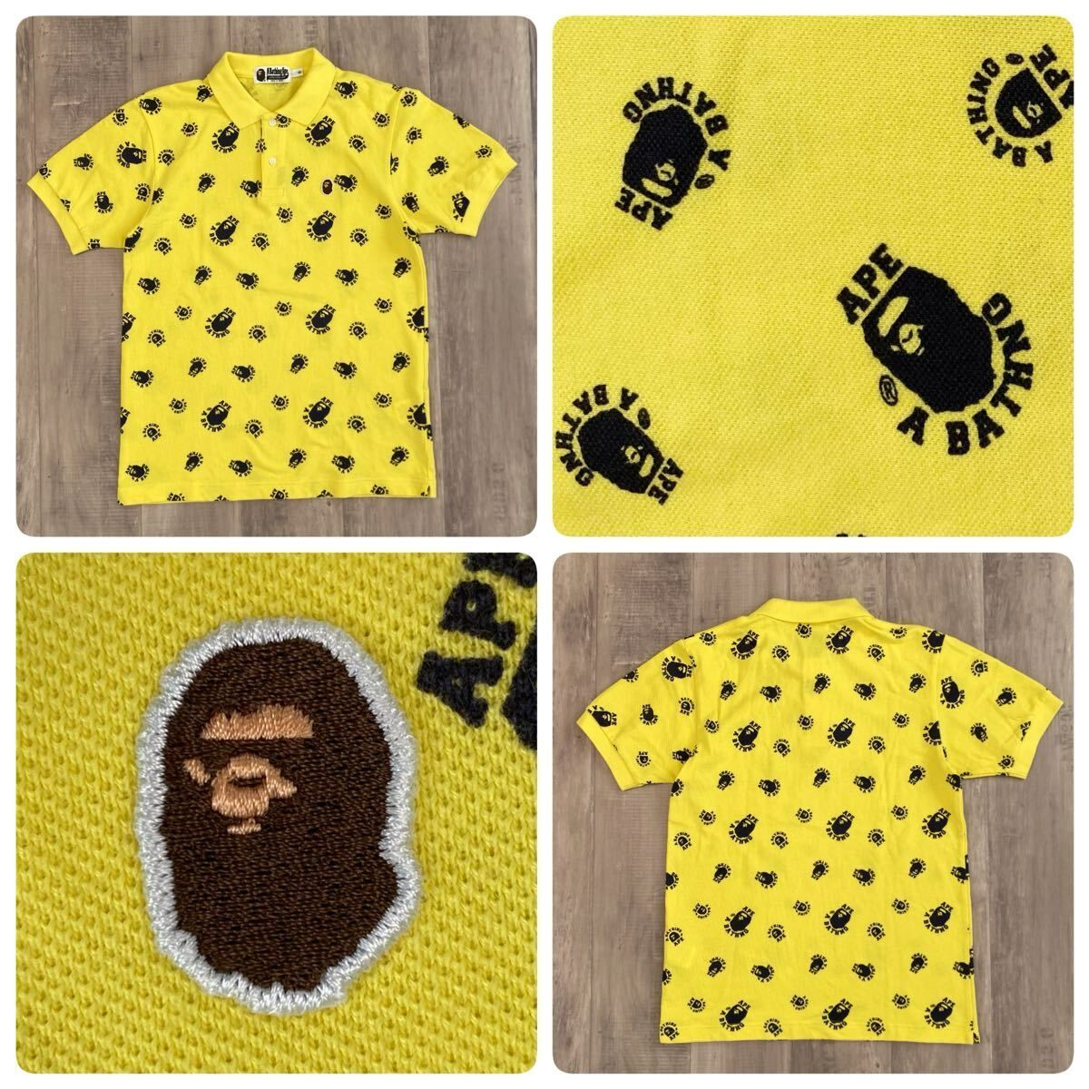 BAPE LOGO ポロシャツ Sサイズ イエロー a bathing ape Polo Shirt エイプ ベイプ アベイシングエイプ NIGO y32 8,260円