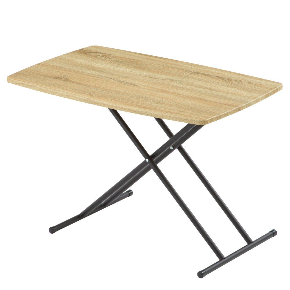 ぼん家具 昇降式テーブル ダイニングテーブル 幅85×奥行55×高さ27~56.5cm 5段階 高さ調整 デスク リフトテーブル 机 オーク