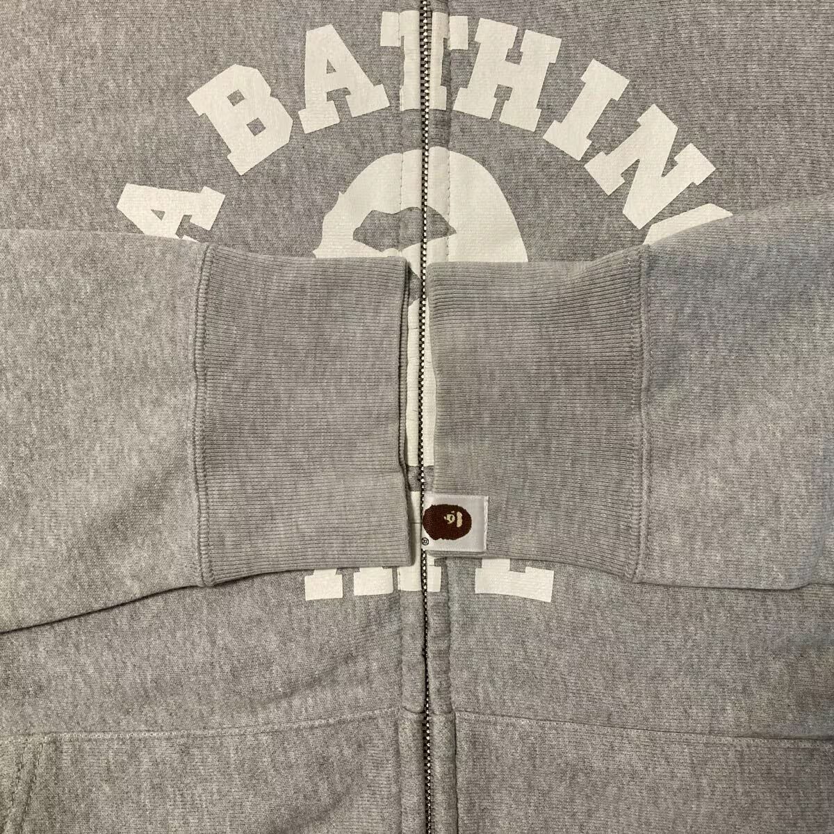 Mad Face カレッジロゴ フルジップ パーカー Lサイズ グレー a bathing