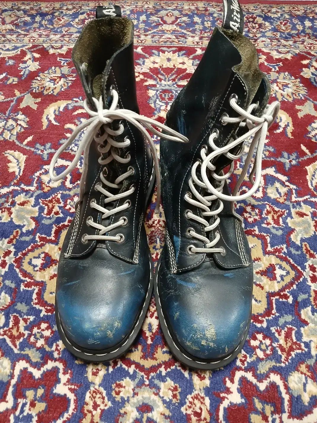 (UK7 / 260) DR. MARTENS ドクターマーチン 1919 10ホール ブルーブラック GD ウォーカーブーツ