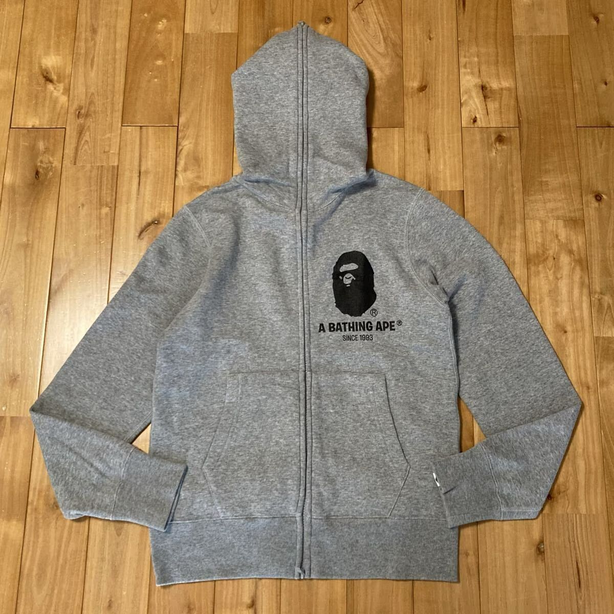 BAPE HEAD LOGO フルジップ パーカー Sサイズ グレー a bathing ape 