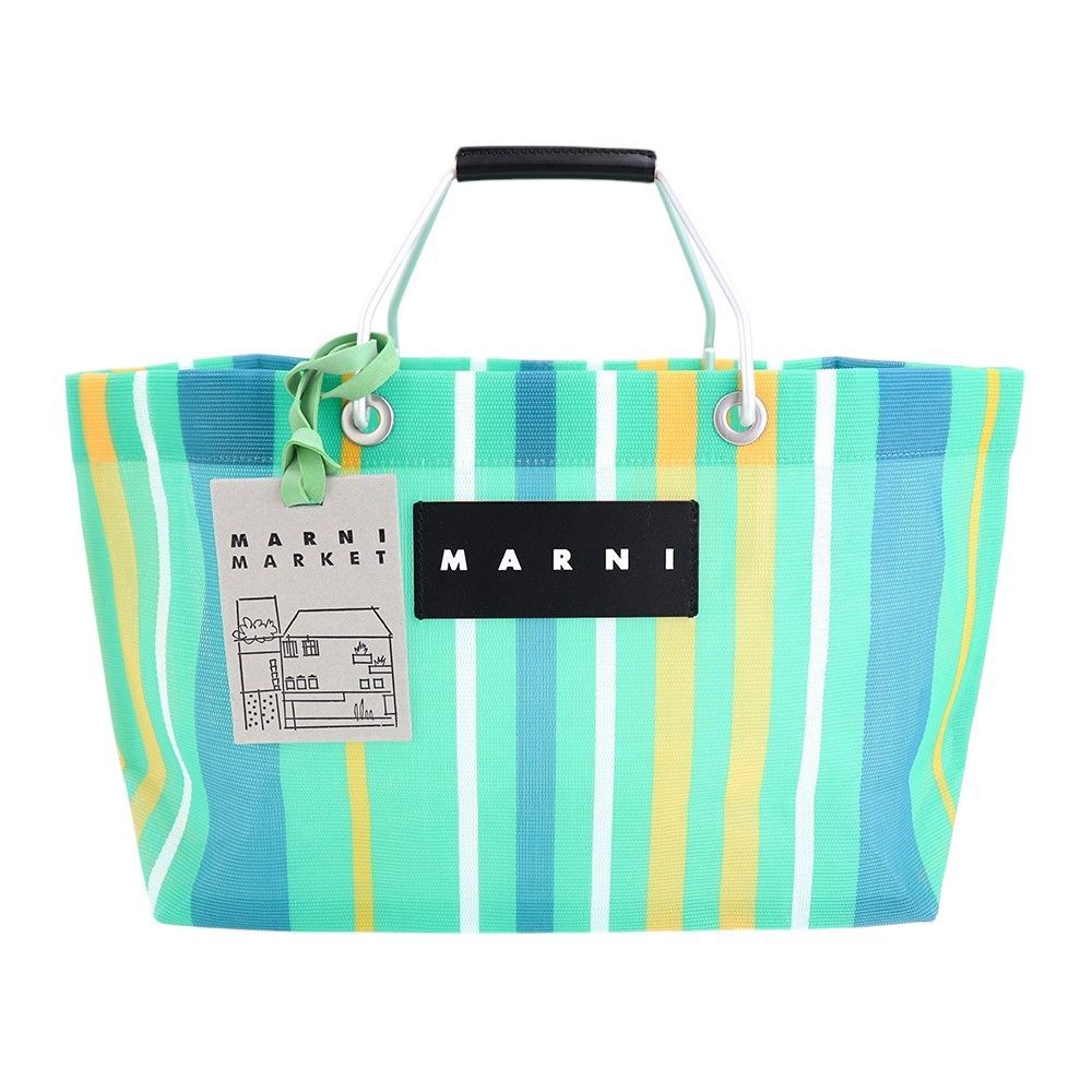 マルニ トートバッグ MARNI ストライプバッグミニ マルニフラワー