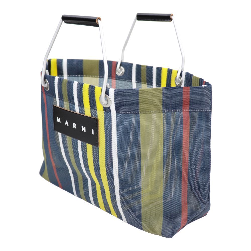 マルニ トートバッグ MARNI ストライプバッグミニ マルニフラワー