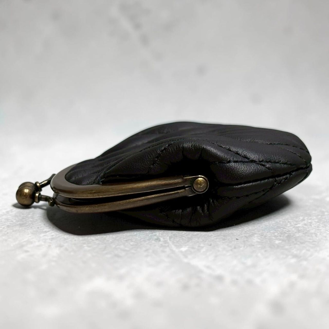 未使用 BACK DROP LEATHERS バックドロップレザー がま口財布 コイン