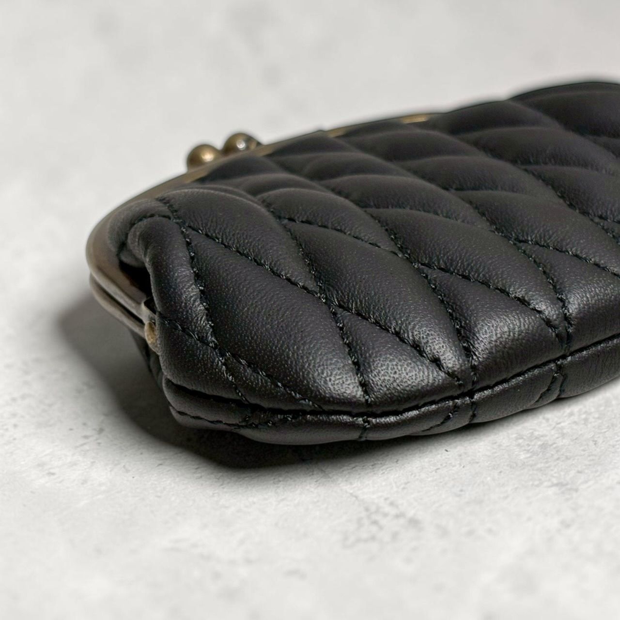 【新品未使用品】バックドロップレザー BACK DROP がま口財布 ブラック 未使用 BACK DROP LEATHERS バックドロップレザー がま口財布 コイン