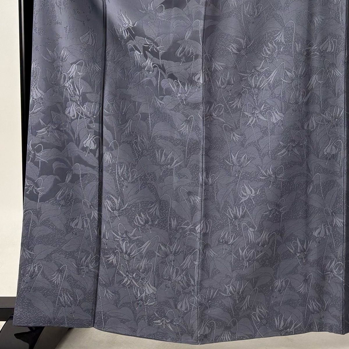 美品】 訪問着 身丈162cm 裄丈68.5cm L 袷 袋帯セット 落款 草花 青
