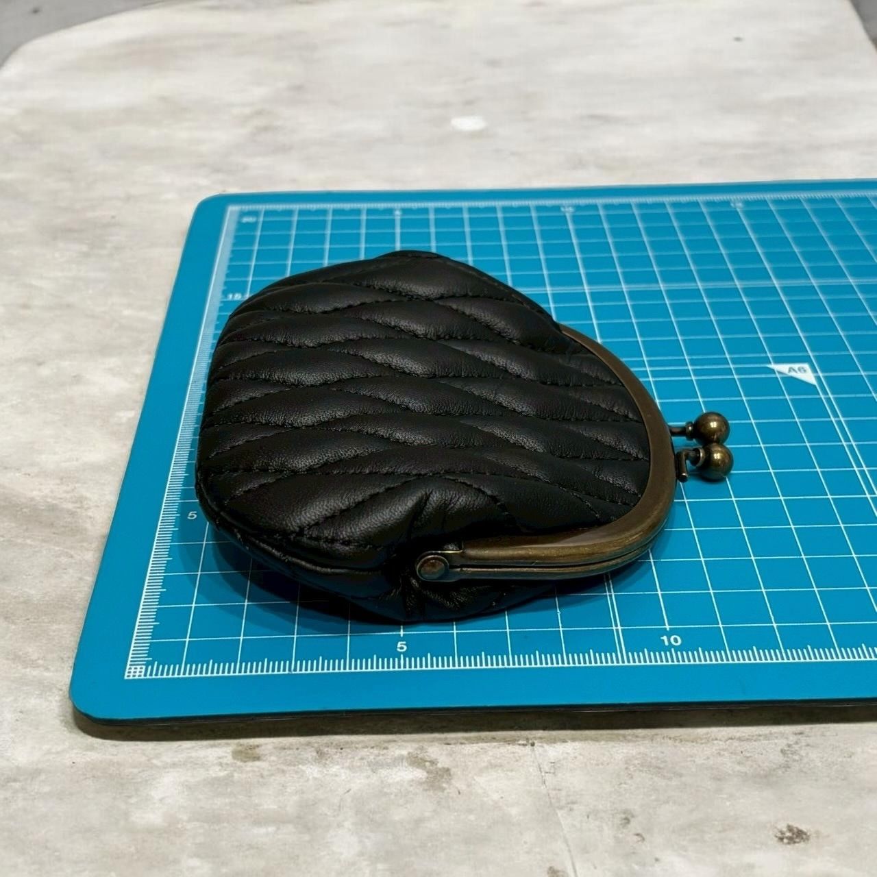 未使用 BACK DROP LEATHERS バックドロップレザー がま口財布 コイン