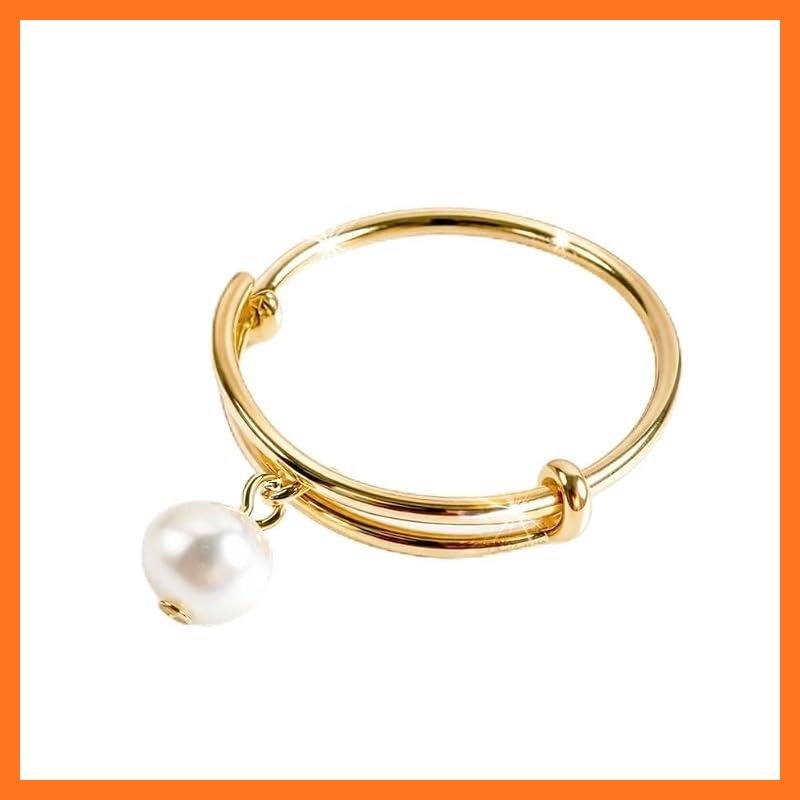 【新品】 Ever Fit Ring 一粒 パールリング K14GF フリーリング サイズ調整 指輪 淡水パール 4-5mm レディース 上品 華奢 ゴールド 金属アレルギー対応 L(15号?20号)