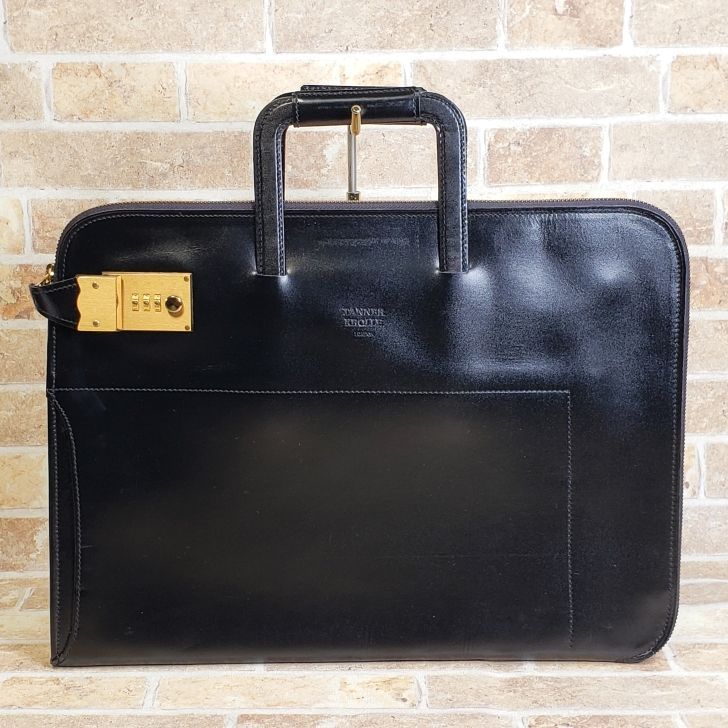 Translation Tanner Krolle ☆ leather briefcase document bag with key lock A4 black Tanner Krolle