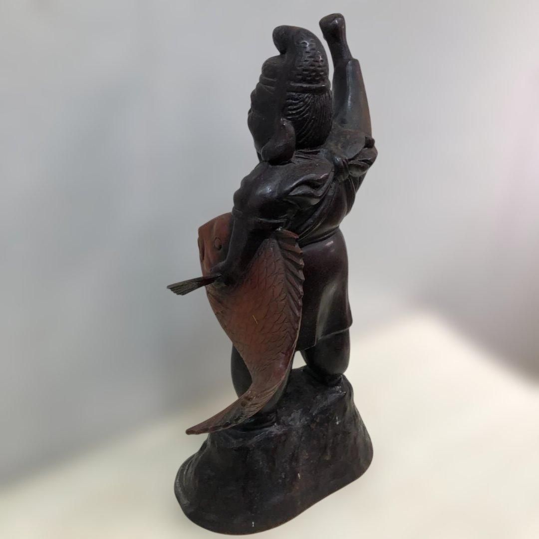 恵比寿像 鯛 七福神 縁起物 大型置物 鉄製 恵比寿様 釣り竿 和風
