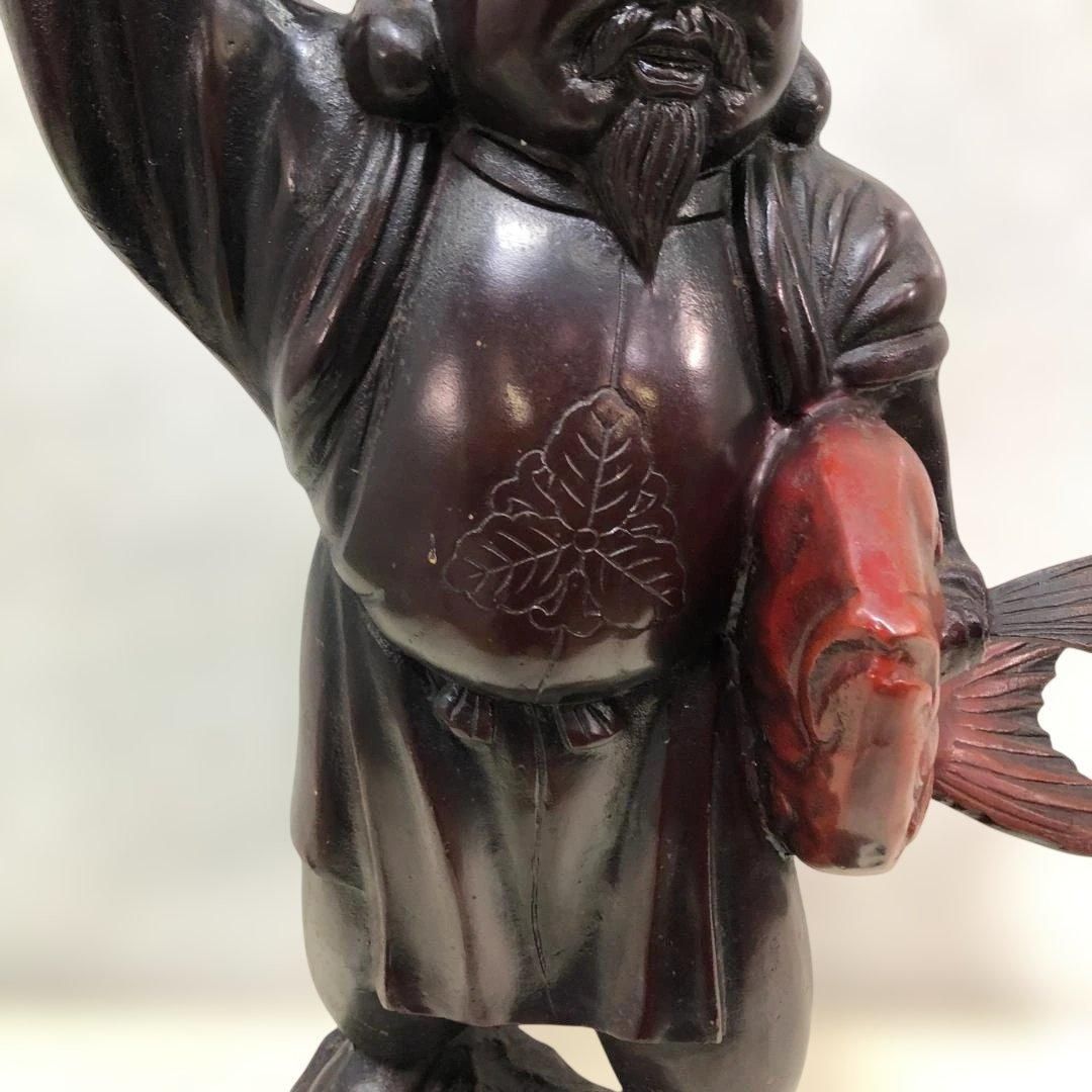 恵比寿像 鯛 七福神 縁起物 大型置物 鉄製 恵比寿様 釣り竿 和風