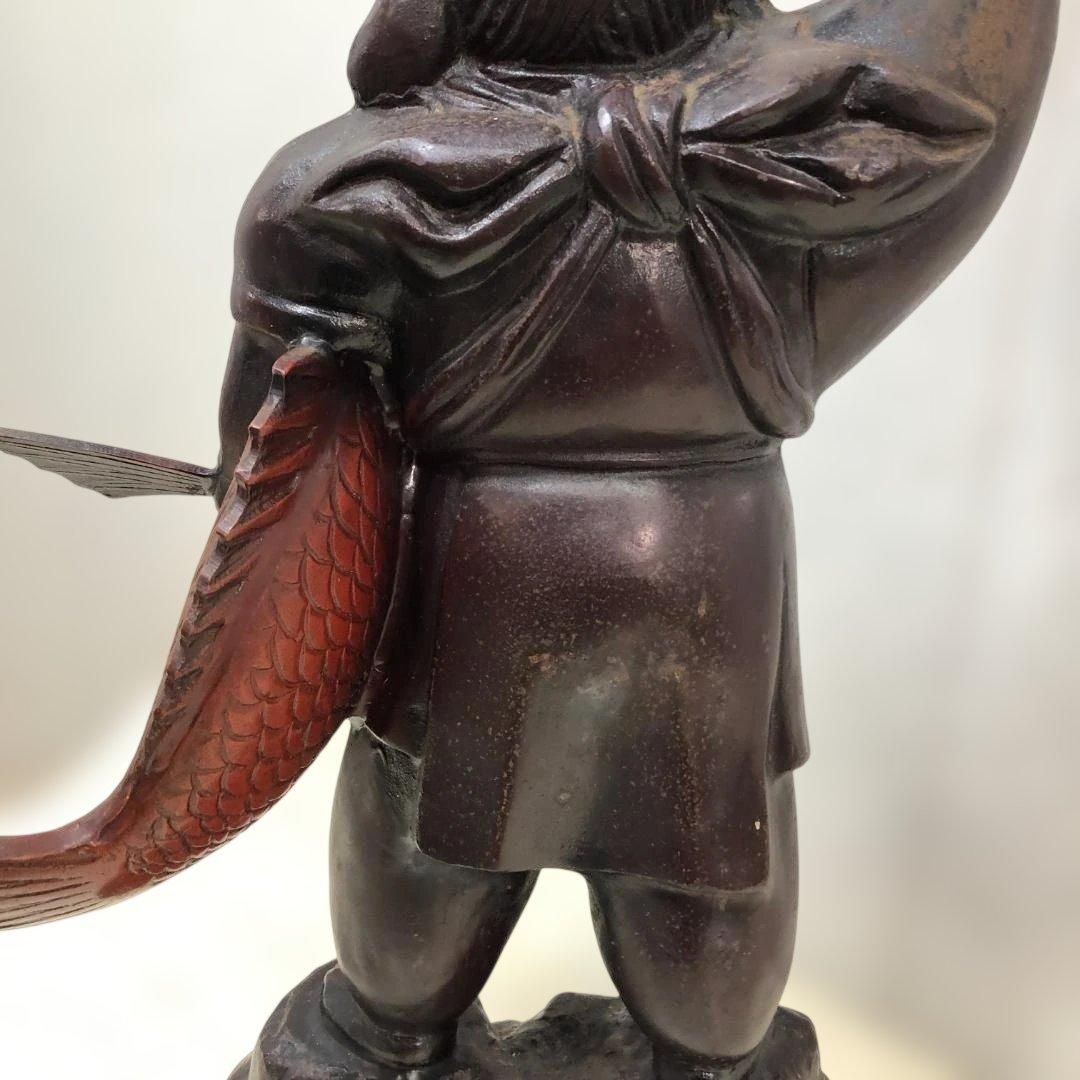 恵比寿像 鯛 七福神 縁起物 大型置物 鉄製 恵比寿様 釣り竿 和風