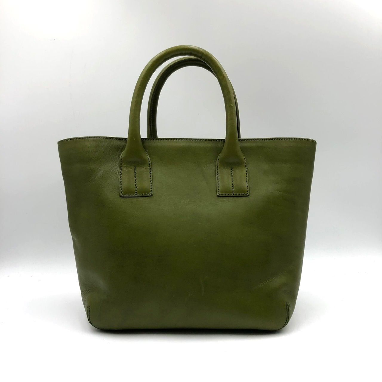 極美品✨ ヒロフ HIROFU トートバッグ ハンドバッグ パティオ　グリーン HIROFU ヒロフ トートバッグ ハンドバッグ レザー グリーン 緑 Hロゴ