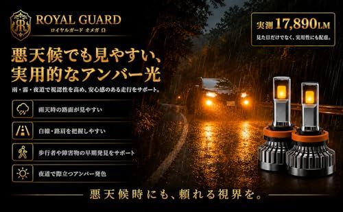 N◇日本ブランド ロイヤルガード オメガ LEDフォグランプ H8 H11 H16