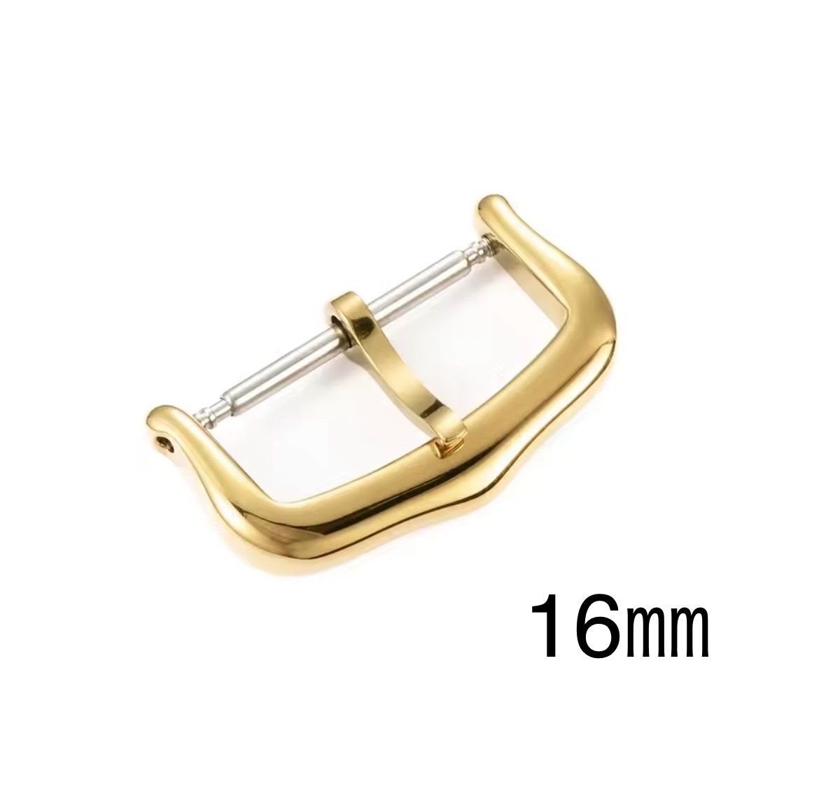 新品 尾錠 16mm ゴールド色 腕時計ベルト用 社外品 バックル