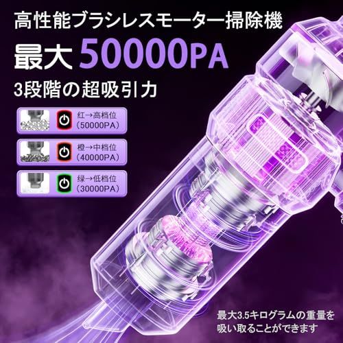 新品】ハンディクリーナー コードレス【3種吸引モード】はんでい 