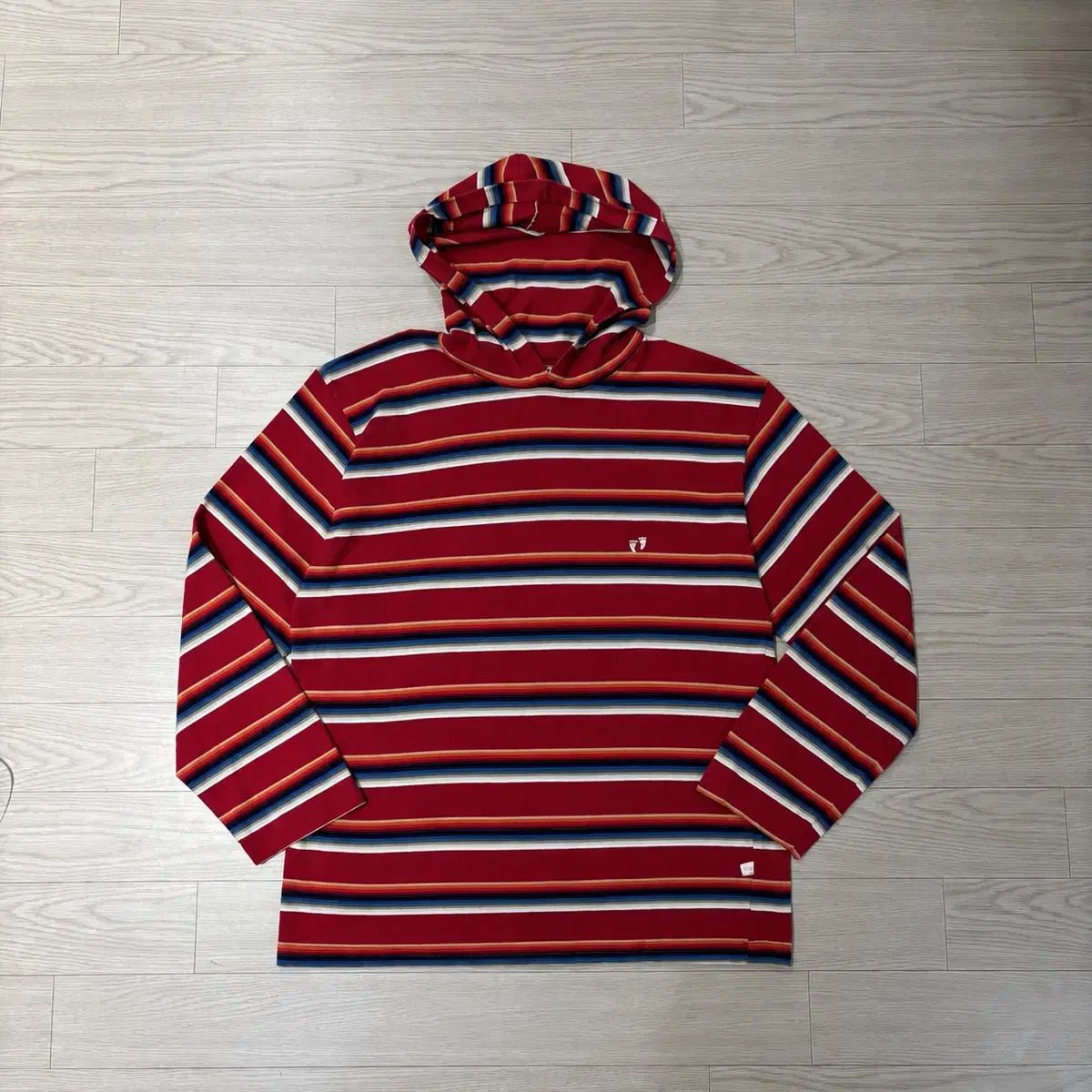 90s Hang Ten USA 행텐 ストライプ フード付きTシャツ